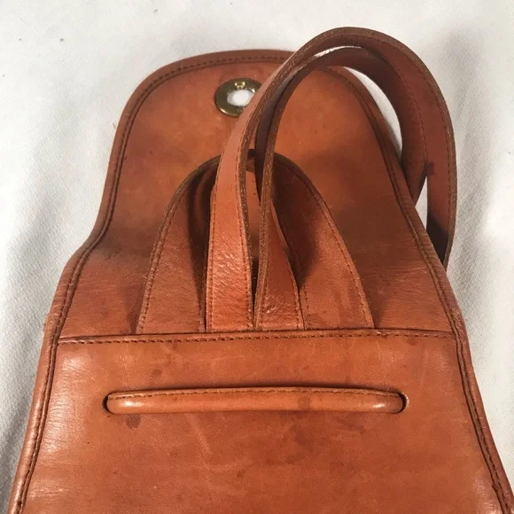 Vintage Soft Leather Brown Mini Adjustable Y2K Backpack Purse 90s Y2K VINTAGE Brown Suede Leather Backpack Bag Small Mini  main image 3